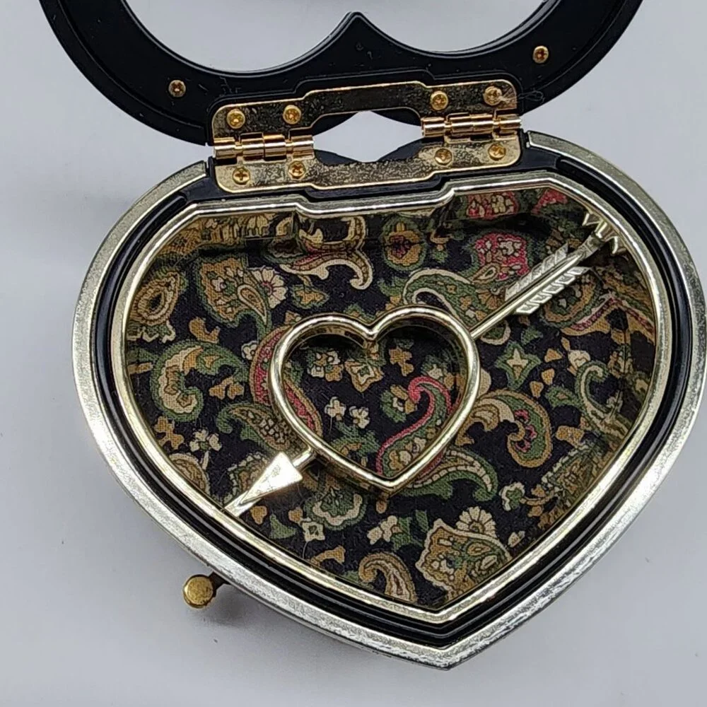 Heart Shaped Cupid Music Box With Arrow Paisley Interior Lady Mate Brand Decor